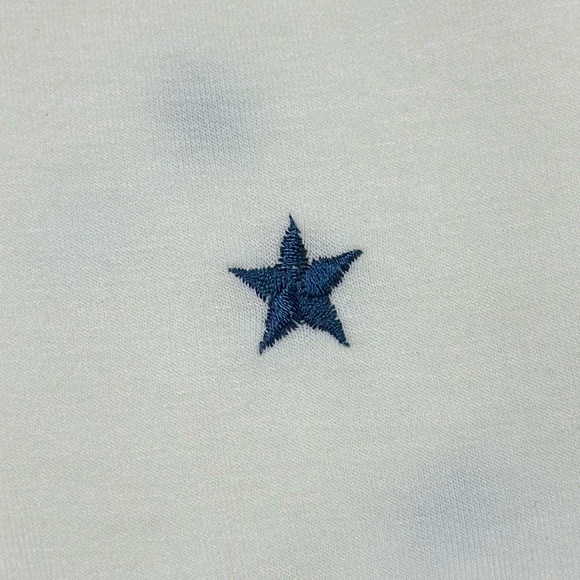 Britney Hoodie with Embroidered Blue Stars on Cream Background. Super Soft. Med. - Picture 5 of 9